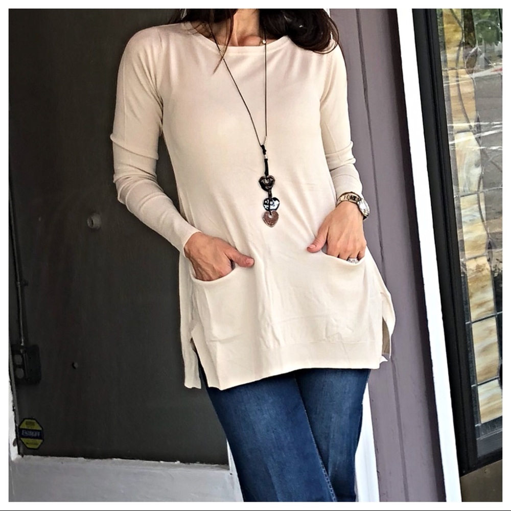 ✨LAST ONE ✨PARIS Silk L/sleeves pocket sweater - Picture 4 of 7